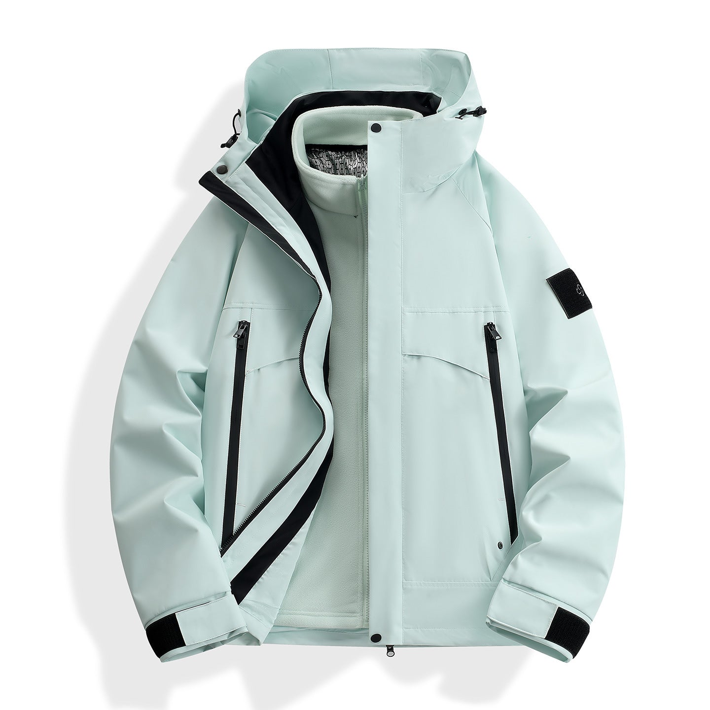 Women's waterproof modular parka with removable fleece inner jacket and technical hood Chichicherry
