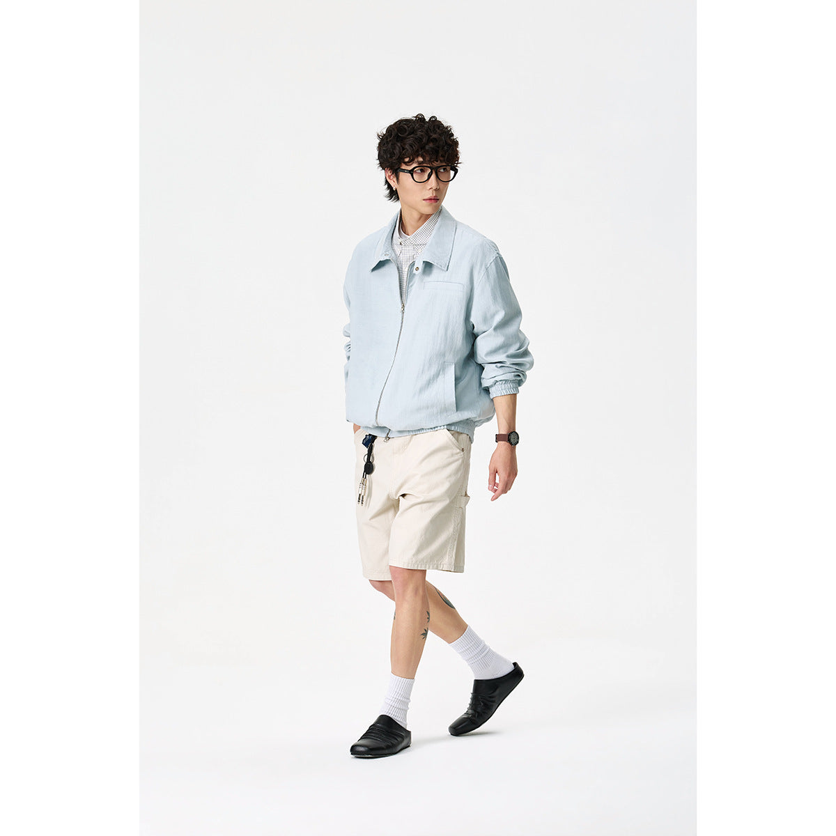 Unisex Oversize Denim Jacket with frayed edges and snap button placket Chichicherry