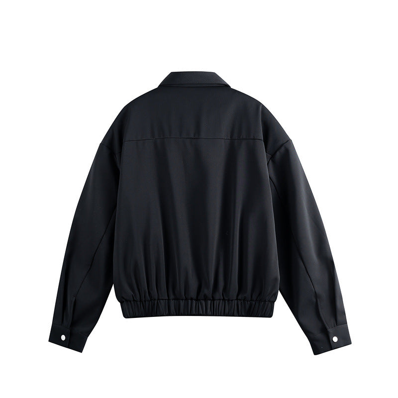 Unisex Lightweight Blouson with Lapel Collar, Hidden Zipper and Elastic Hem Chichicherry