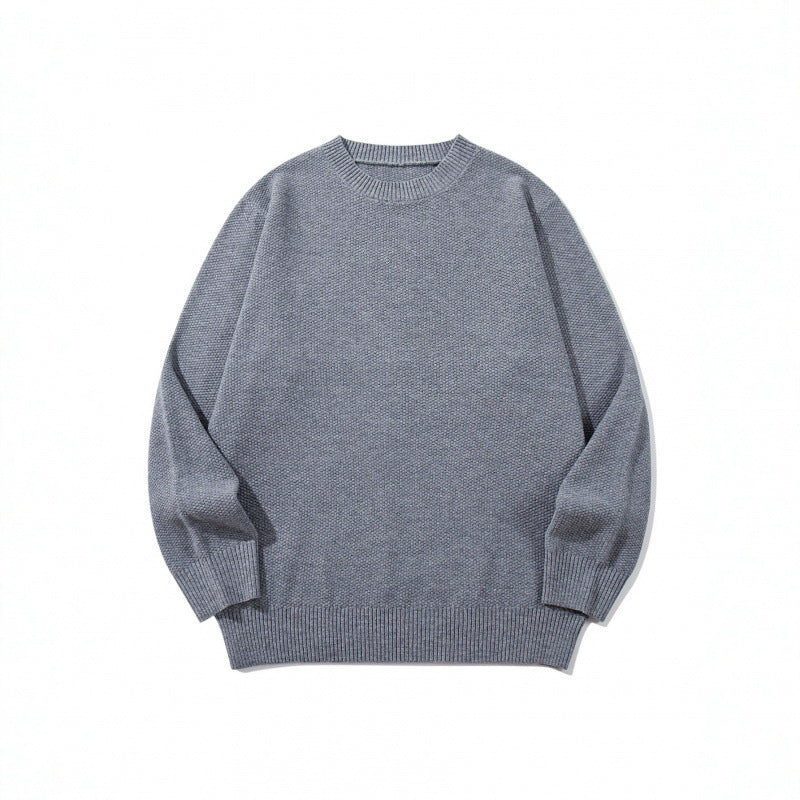 Unisex Boxy fine knit pullover with waffle structure and ribbed hem Chichicherry
