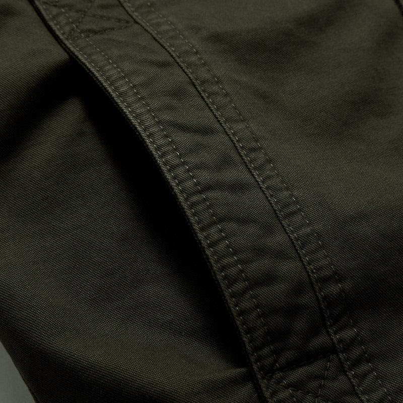 Men's Urban Canvas Military Blouson with High Collar, Shoulder Epaulettes and Multi-functional Pockets Chichicherry