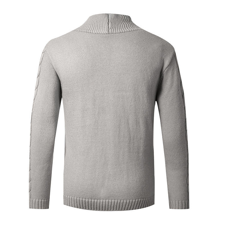 Men's knitted cardigan with shawl collar, cable pattern and button placket Chichicherry