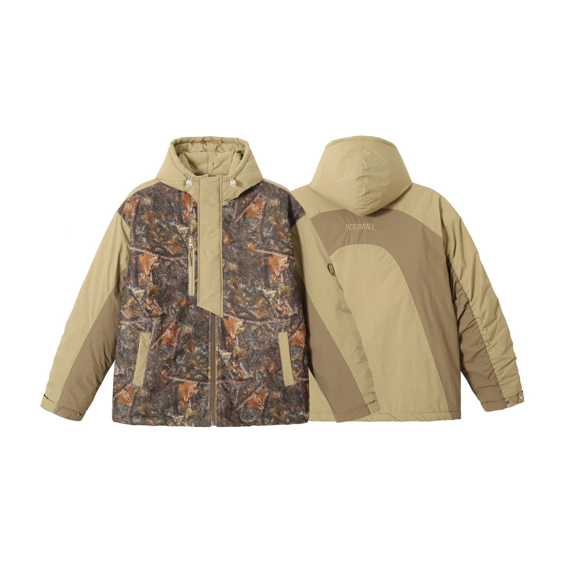 Men's waterproof camouflage field jacket with hood, thermal insulation and utility details Chichicherry