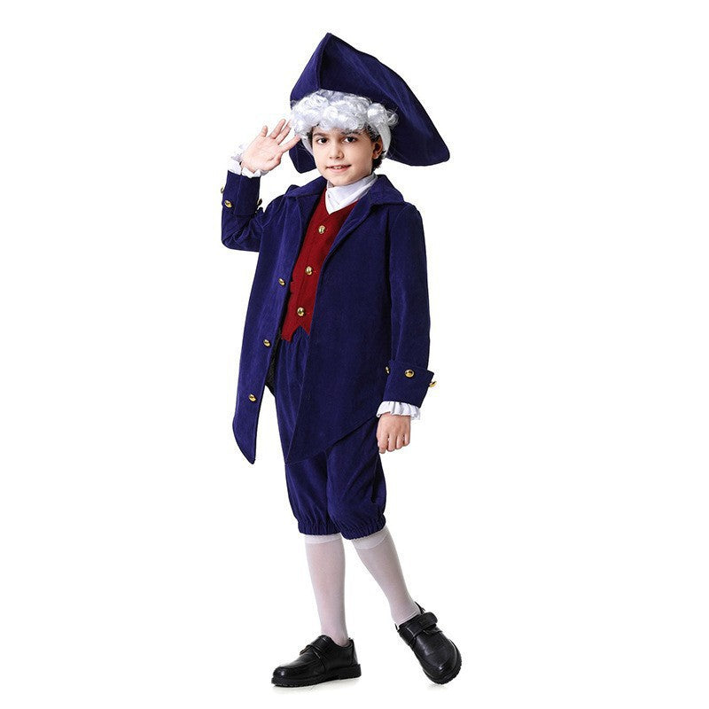 Boys historical costume with elegant vest and frock coat Chichicherry