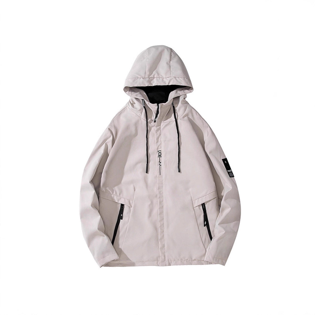 Men's lightweight hooded softshell jacket in urban utility style with adjustable hood and concealed zipper Chichicherry