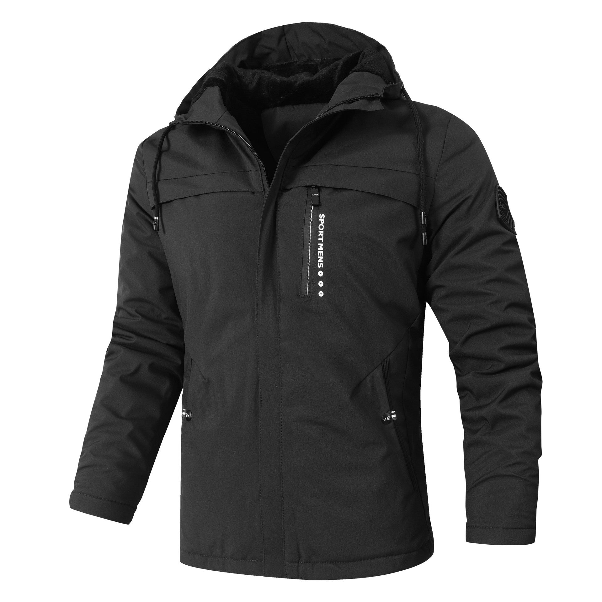 Men's Urban Softshell Parka with Teddy Fleece Lining, Concealed Zipper and Chest Pocket Chichicherry