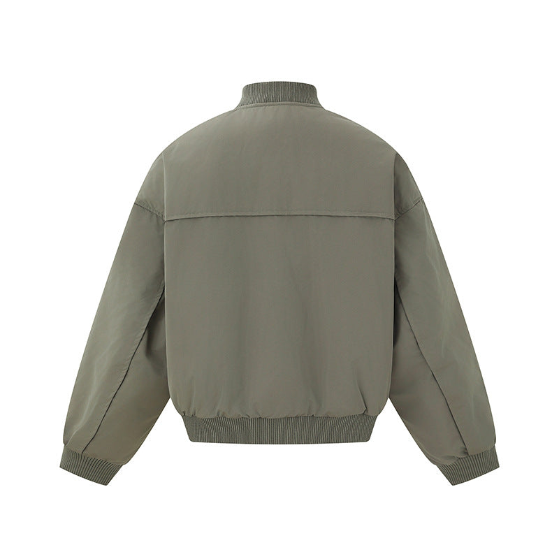Men's short-cut technical bomber jacket with diagonal zip pockets and ribbed cuffs Chichicherry