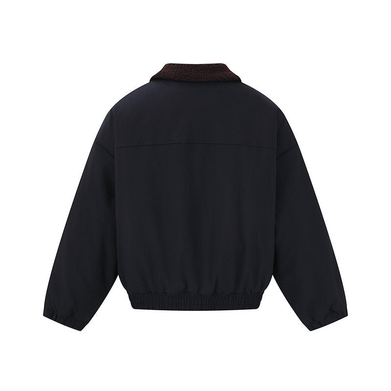 Unisex short bomber jacket in boxy cut with teddy collar Chichicherry