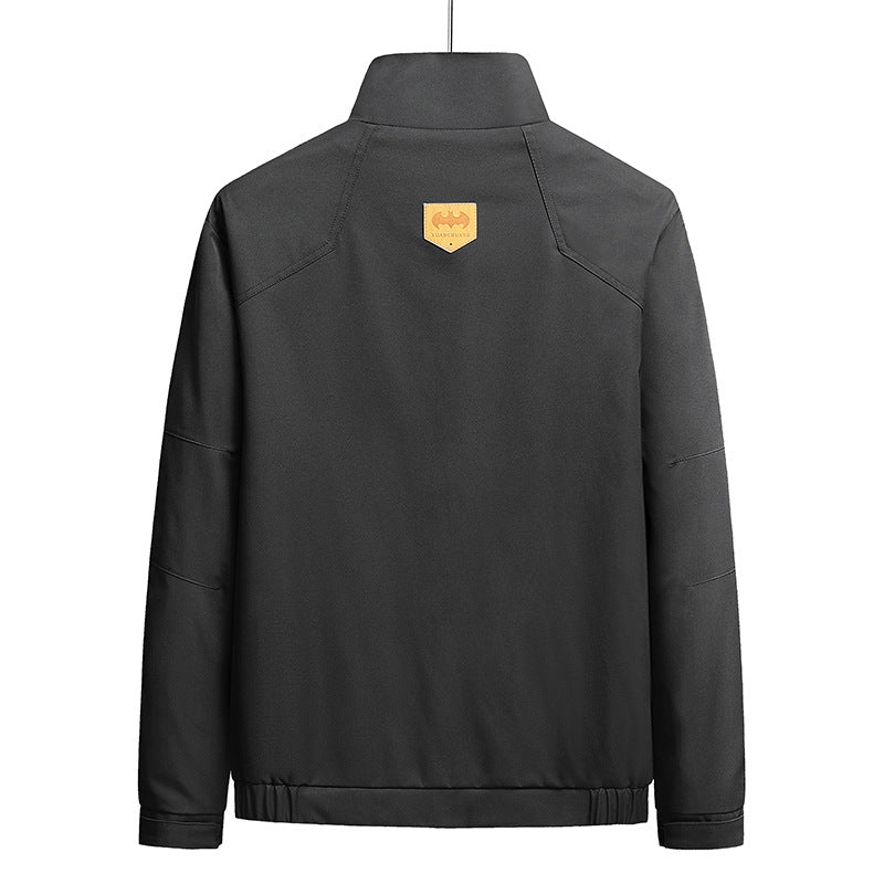 Men's lightweight softshell transition jacket in utility minimal style with high-standing collar and concealed zipper Chichicherry