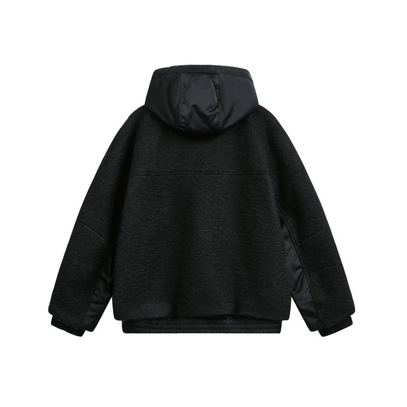 Unisex Oversized Teddy-Fleece Winter Jacket with Removable Hood Chichicherry