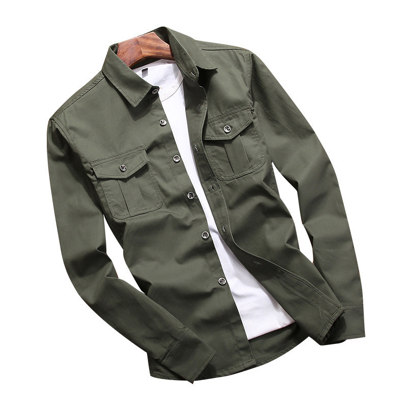 Men's utility overshirt with chest flap pockets and shirt collar Chichicherry
