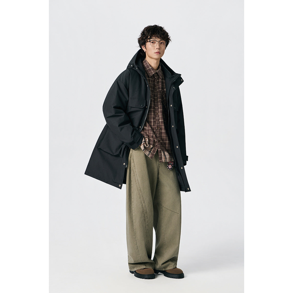 Men's Water-Repellent Tech Parka with Multiple Pockets and Hood Chichicherry