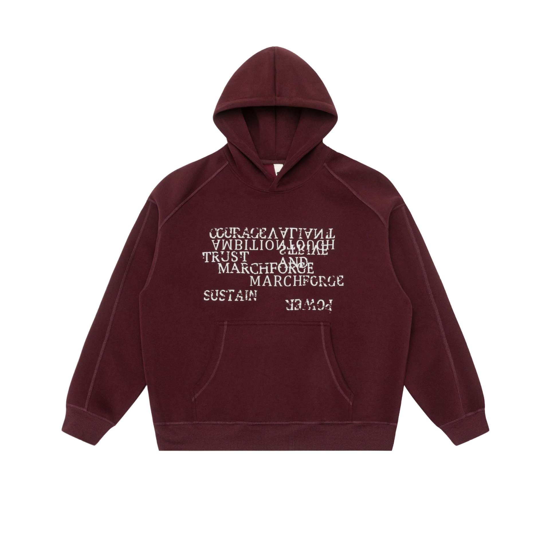 Unisex Oversize Hoodie with raglan sleeves, kangaroo pocket and offset typo print Chichicherry