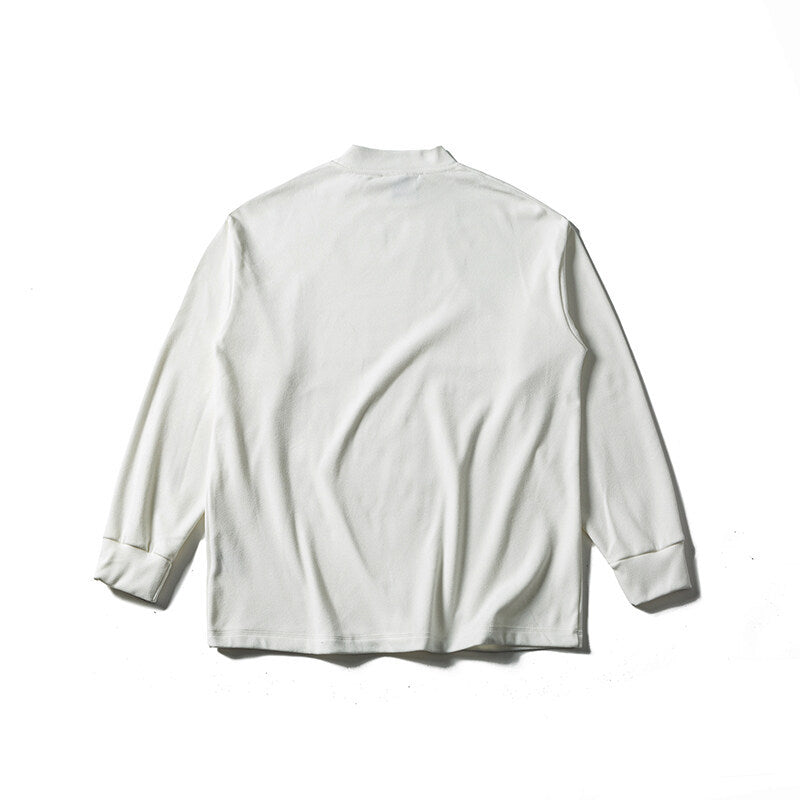 Unisex Oversize-Longsleeve Shirt with Mockneck made of Cotton Blend Chichicherry