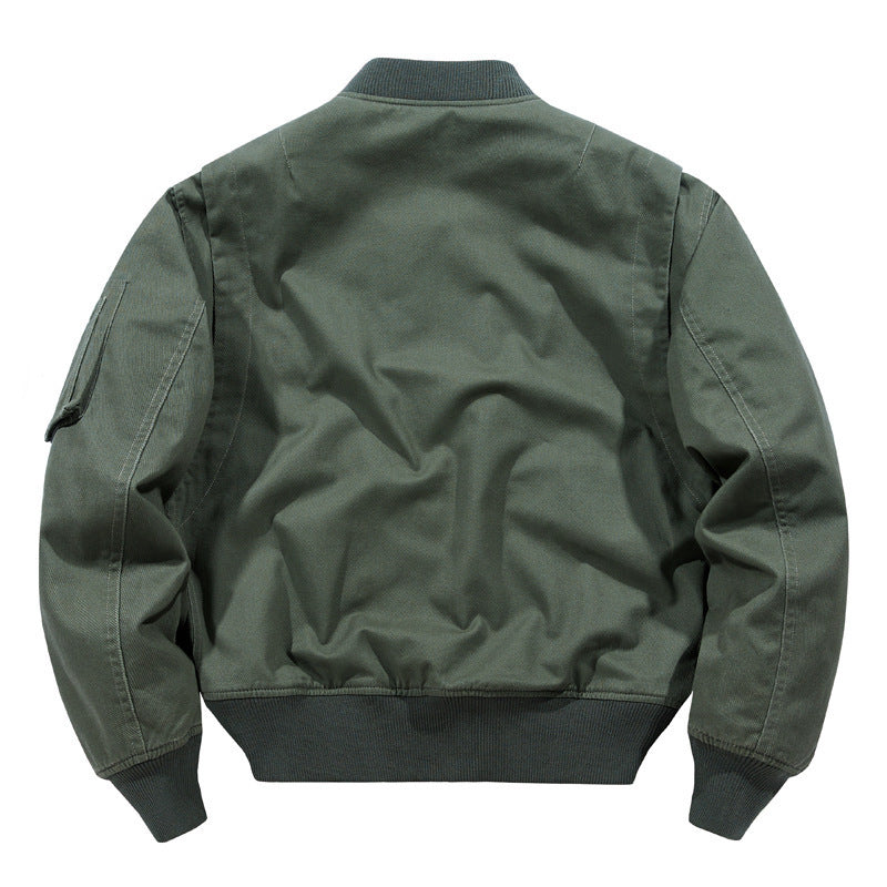 Men's short pilot-style jacket with utility arm pocket and patch pockets Chichicherry