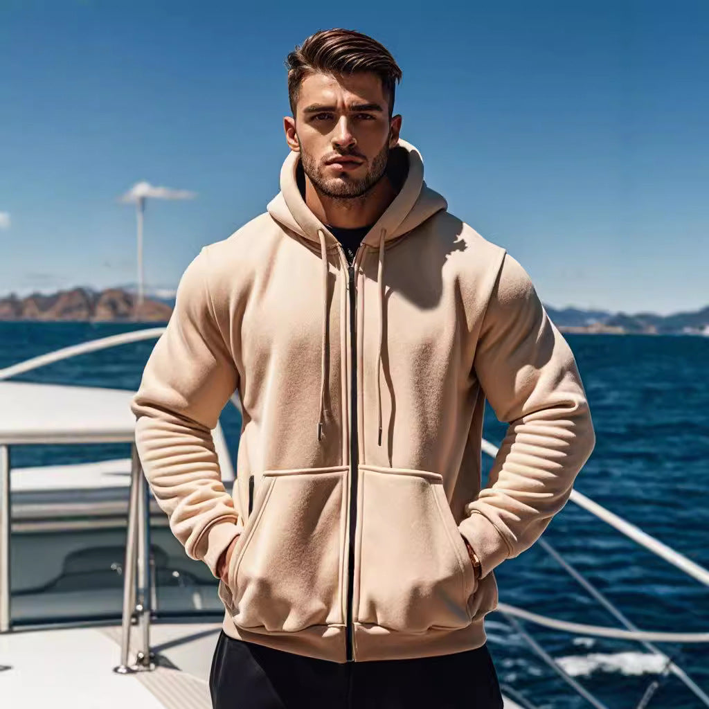 Men's hooded sweatshirt jacket with full zip, kangaroo pocket and adjustable hood Chichicherry