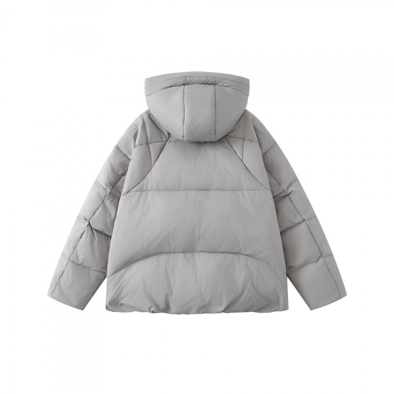 Unisex Short-cut thermal insulating puffer jacket with adjustable hood and two-way zipper Chichicherry