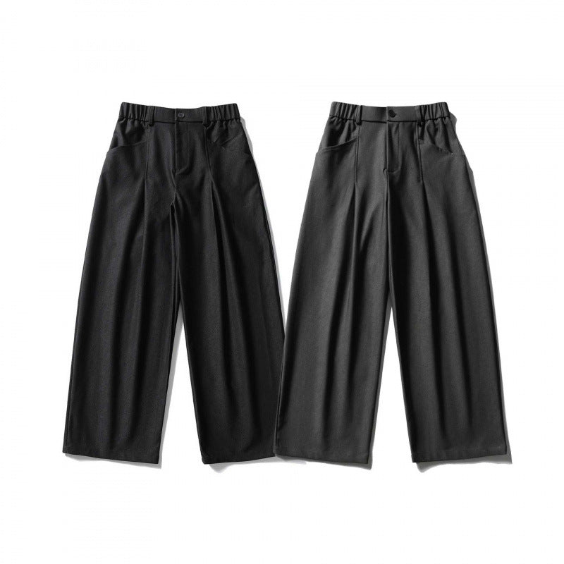Women High-waisted Culotte Pants with elastic back, soft twill and decorative front pleats Chichicherry