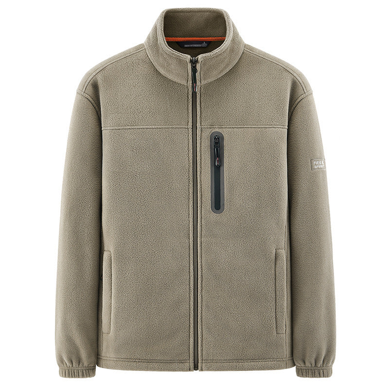 Men's Insulating Microfleece Functional Jacket with Waterproof Chest Pocket and Stand Collar Chichicherry