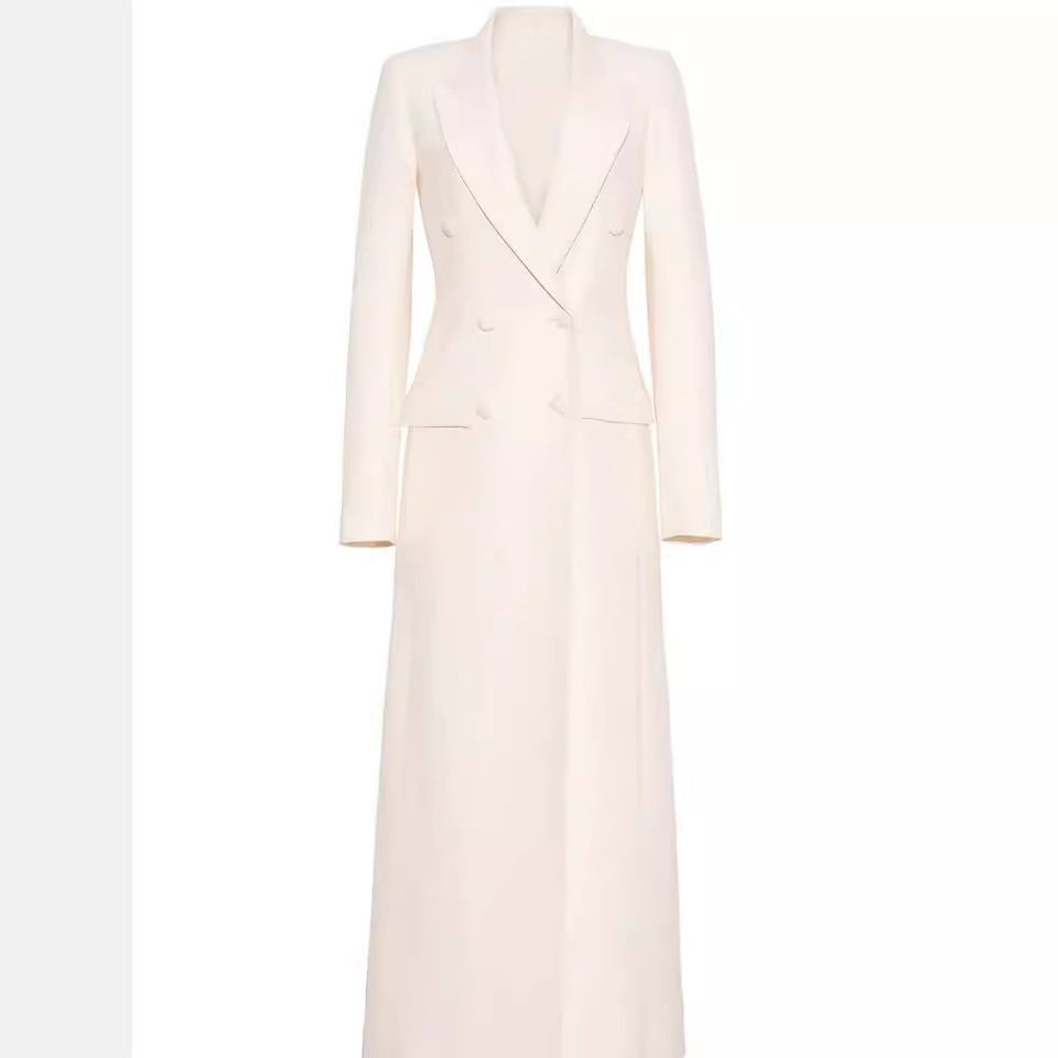Ladies' blazer-style maxi dress with double-breasted Chichicherry
