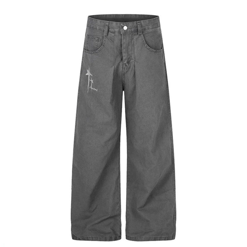 Women's Highwaist Culotte Jeans with wide leg, high waist and subtle star application Chichicherry