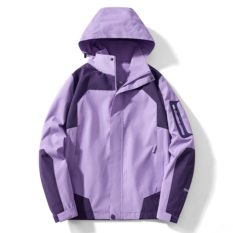 Men's technical softshell jacket with removable hood, water- and windproof membrane, and sleeve utility pocket Chichicherry