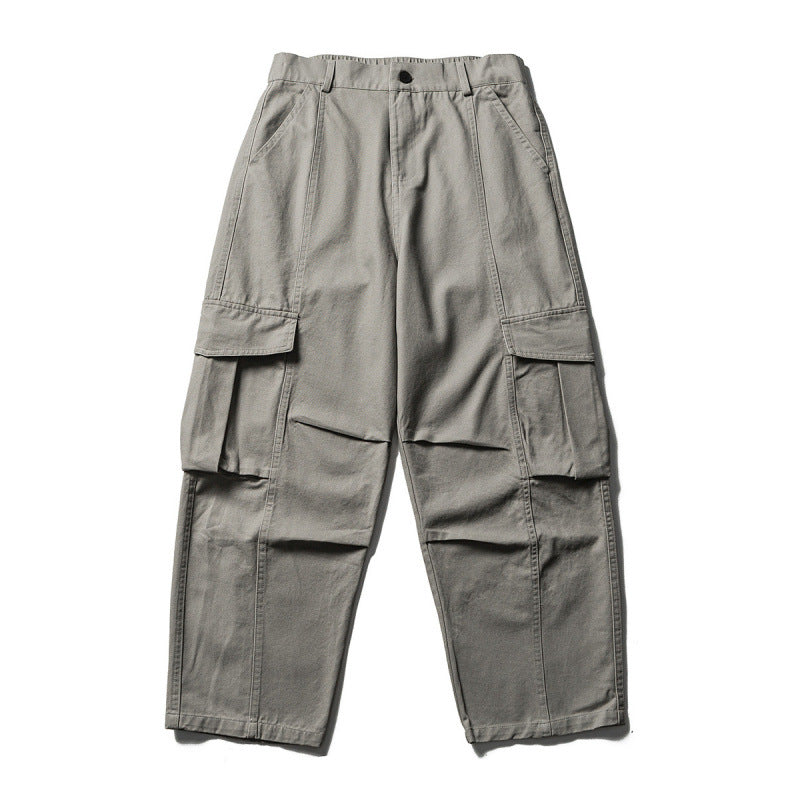 Men's Wide Utility Cargo Pants in Baggy Cut with Multiple Pockets and Reinforced Knee Areas Chichicherry