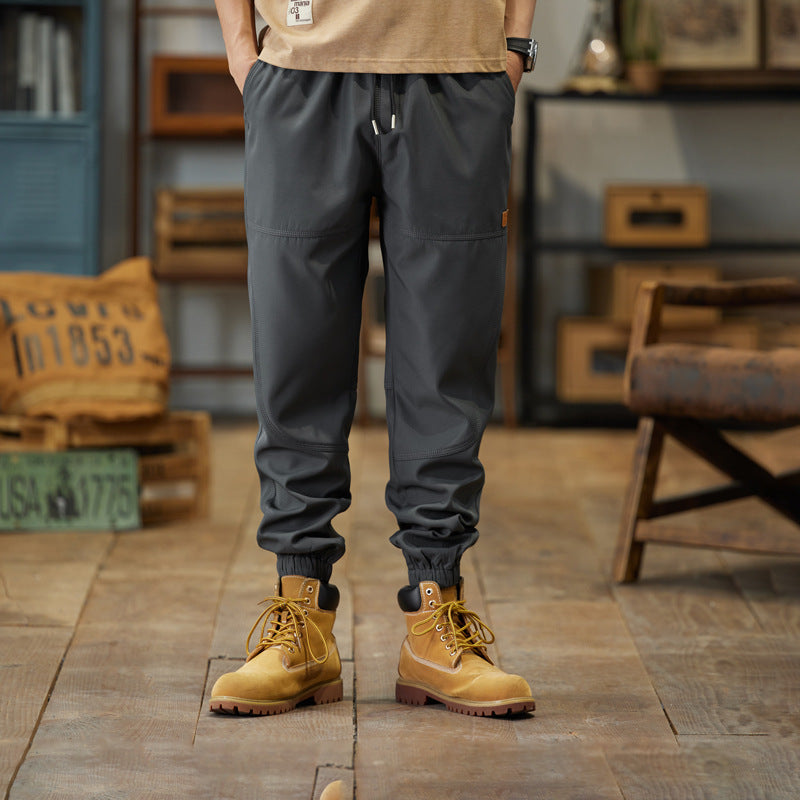 Men's Cargo Jogger Pants with Drawstring, Reinforced Knee Inserts and Elastic Cuffs Chichicherry