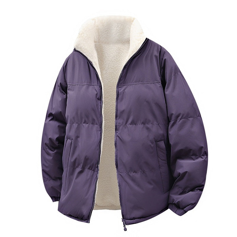 Unisex Padded Bomber Jacket with Teddy Lining and Hidden Inner Pockets Chichicherry