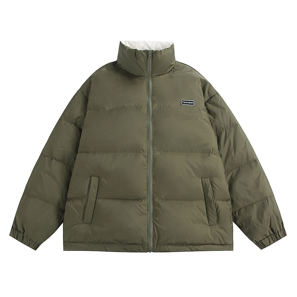 Unisex Boxy quilted oversized puffer jacket with high stand-up collar and minimal branding Chichicherry