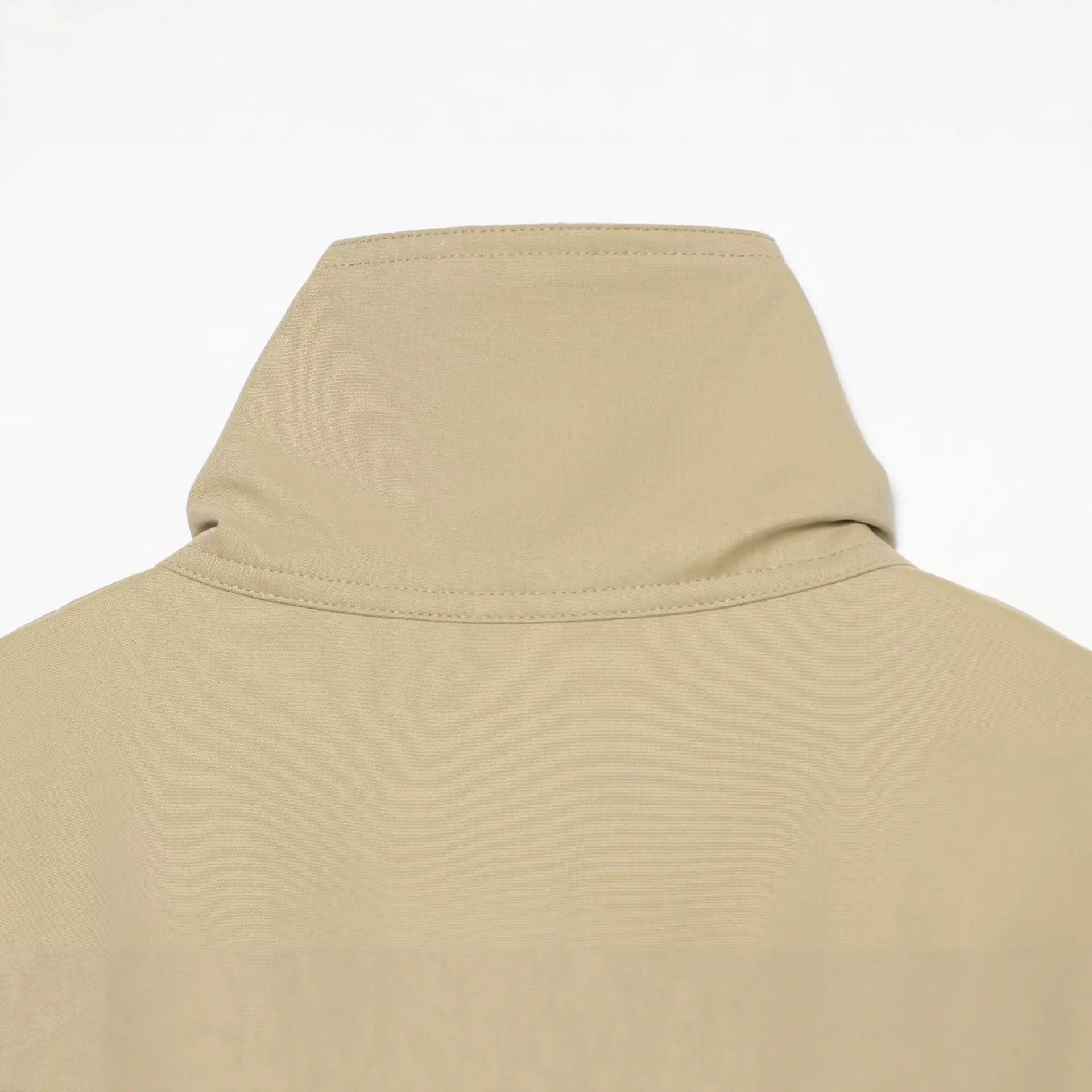 Women's Short Water-Repellent Cape Jacket with High Stand-Up Collar and Concealed Button Placket Chichicherry
