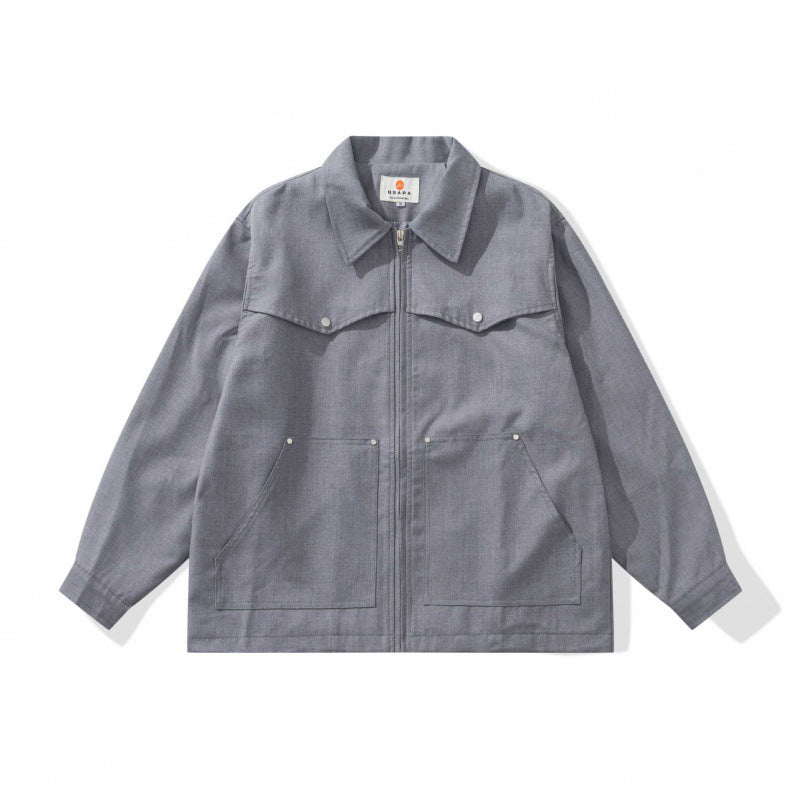 Unisex Kastige Worker-Overjacket made of canvas with full-length zipper, chest flap pocket and patch hand pockets Chichicherry