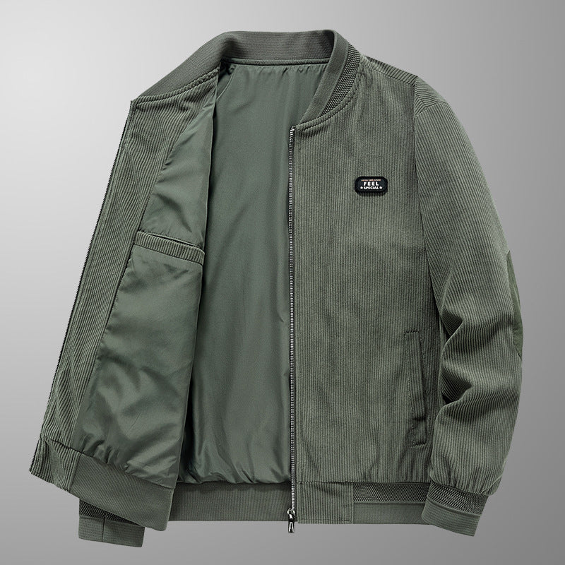 Men's cord bomber jacket with elbow patches and concealed inner pocket Chichicherry