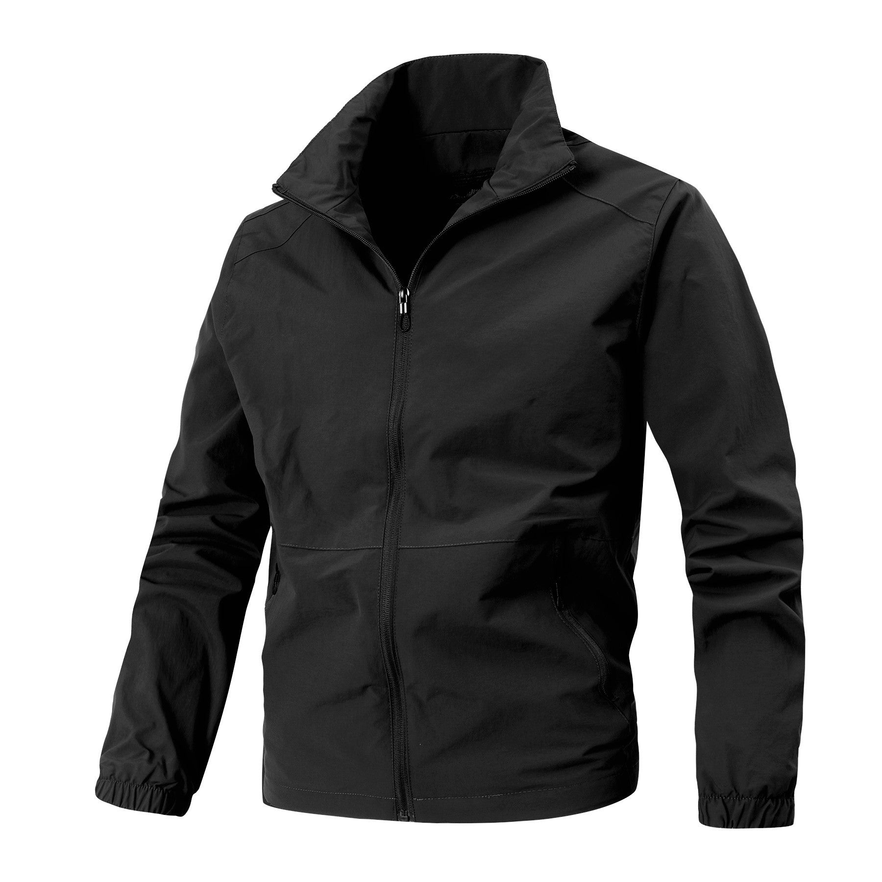 Men's Lightweight Softshell Jacket with Stand-Up Collar, Windproof Membrane and Zippered Pockets Chichicherry