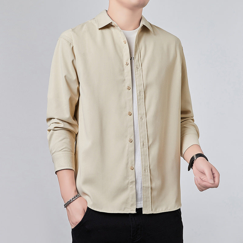 Men's Long Sleeve Shirt with Relaxed Fit and Light Satin Look Chichicherry