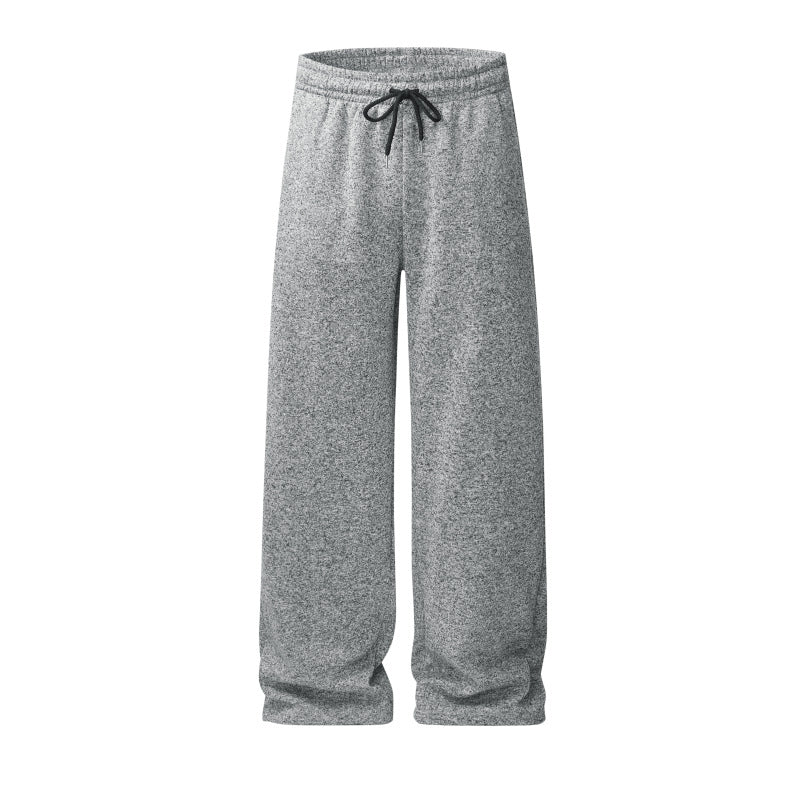 Women's Wide Lounge Pants with Elastic Waistband, Drawstring & Plush Fleece Lining Chichicherry