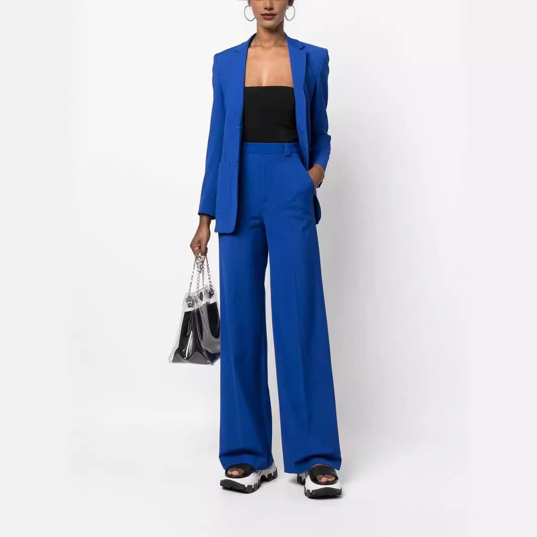 Women High-Waist Wide-Leg Trousers in Tailoring Look Chichicherry