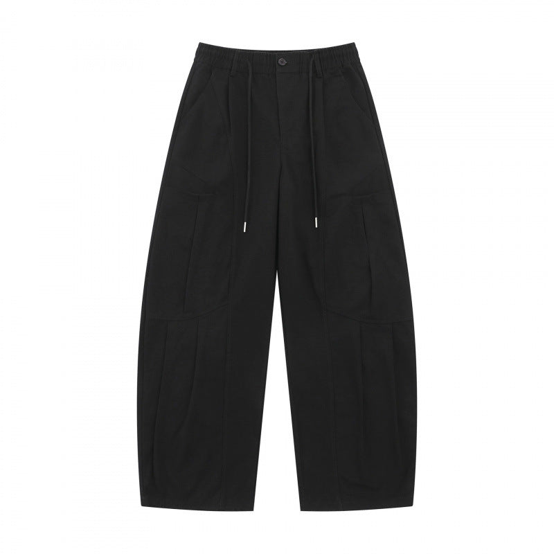 Unisex Wide Utility Cargo Pants made of cotton blend with drawstring waistband, large patch pockets, and balloon-shaped silhouette Chichicherry