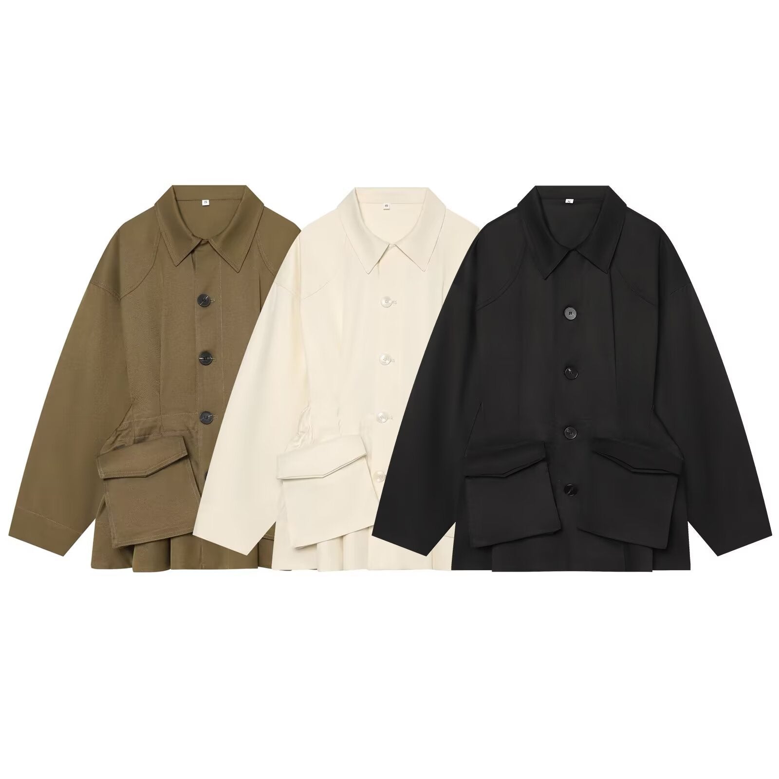 Women's short jacket in utility style with a loose fit and large flap pockets Chichicherry