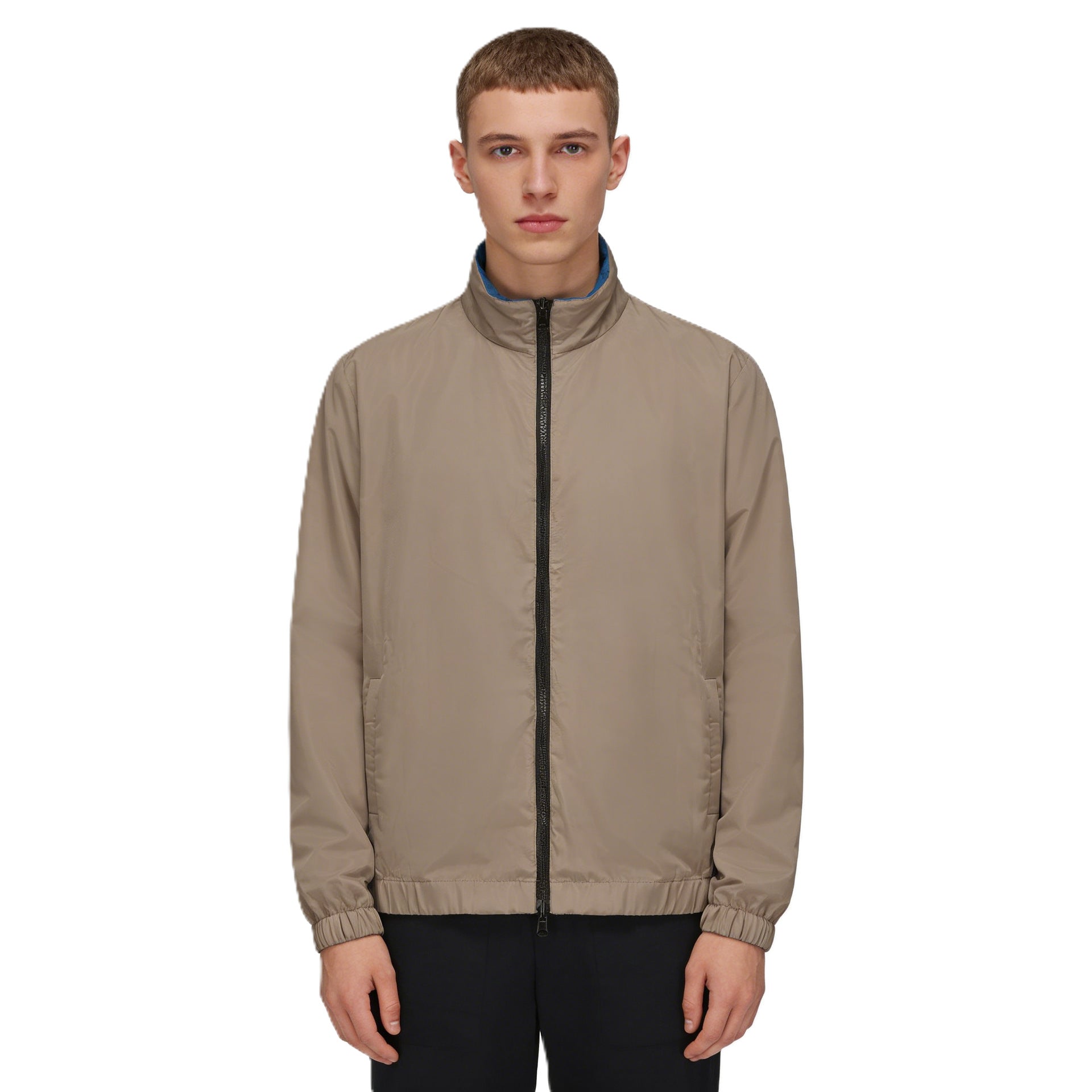 Men's Lightweight Bomber Jacket with Reversible Option and Two-Way Zipper Chichicherry