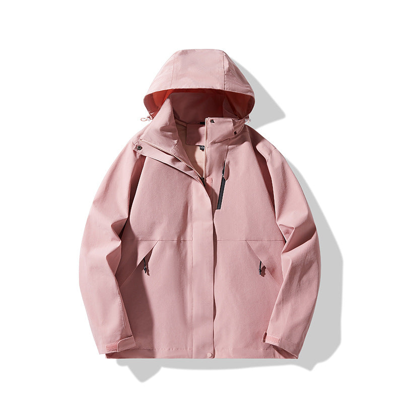 Men's Technical Waterproof Hooded Shell Jacket in Minimalist Urban Look Chichicherry