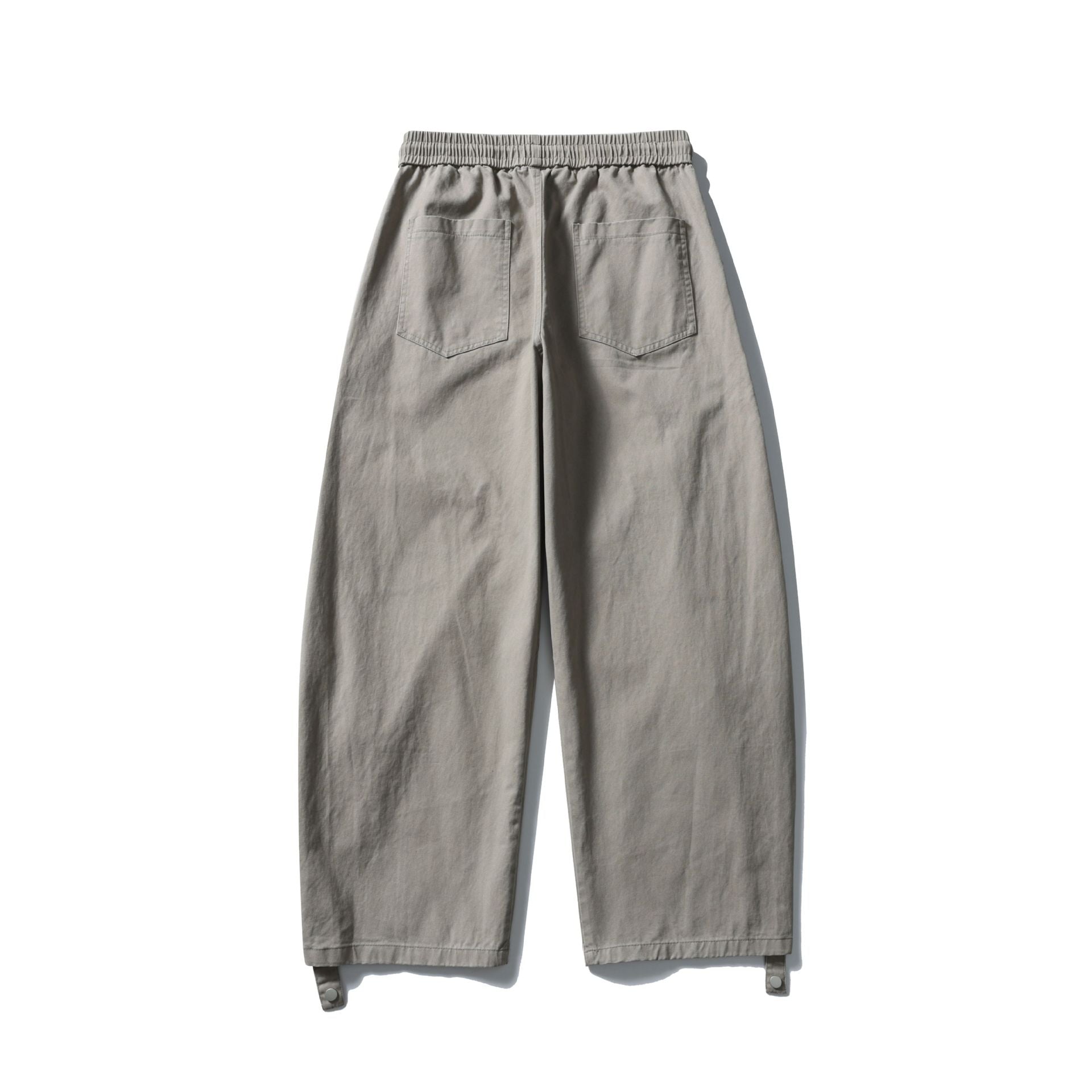 Women's Wide Cargo Pants with Elastic Tunnel Drawstring Waistband, Flap Pockets and Adjustable Leg Straps Chichicherry