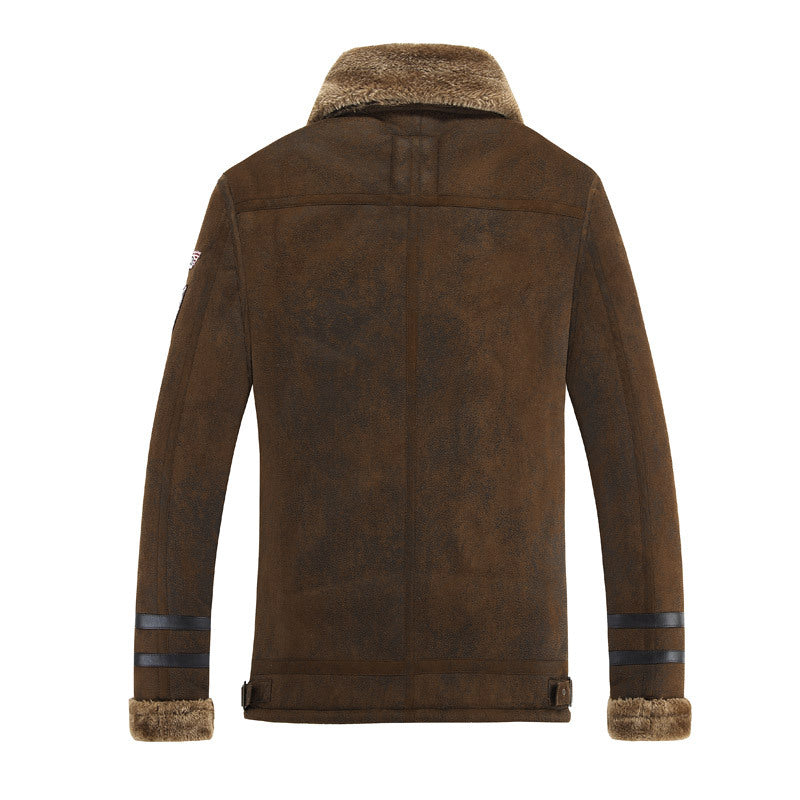 Men's padded pilot jacket with faux fur lining and stand-up collar Chichicherry