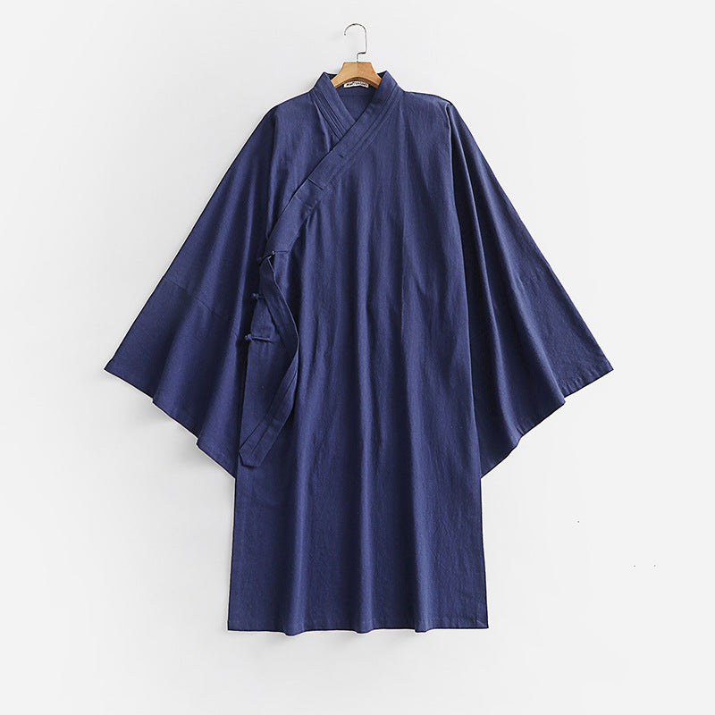 Unisex Oversize Kimono Coat with Wide Sleeves and Asymmetrical Wrap Front Chichicherry