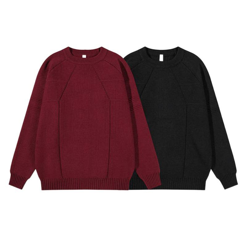 Unisex Grobgestrickter Oversize-Pullover mit Raglanärmeln und strukturierten Einsatznähten Chichicherry