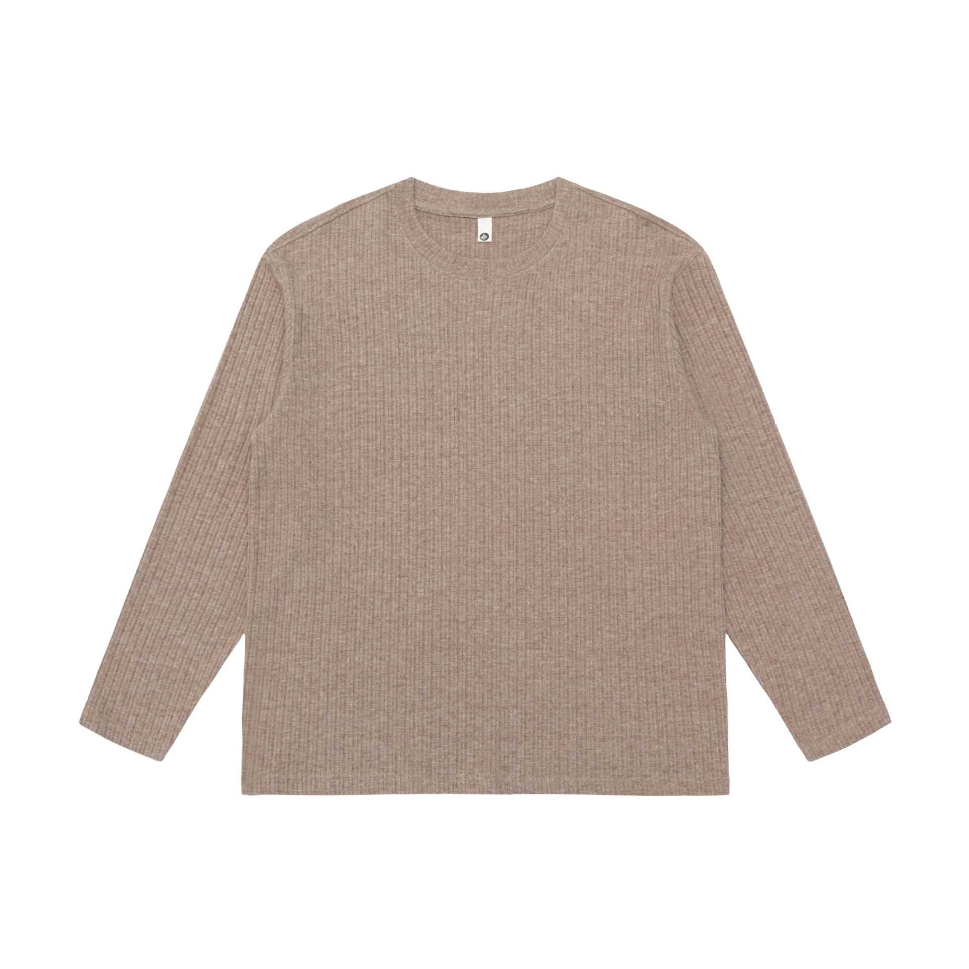 Unisex fine ribbed long sleeve shirt with round neckline and slightly oversized silhouette Chichicherry