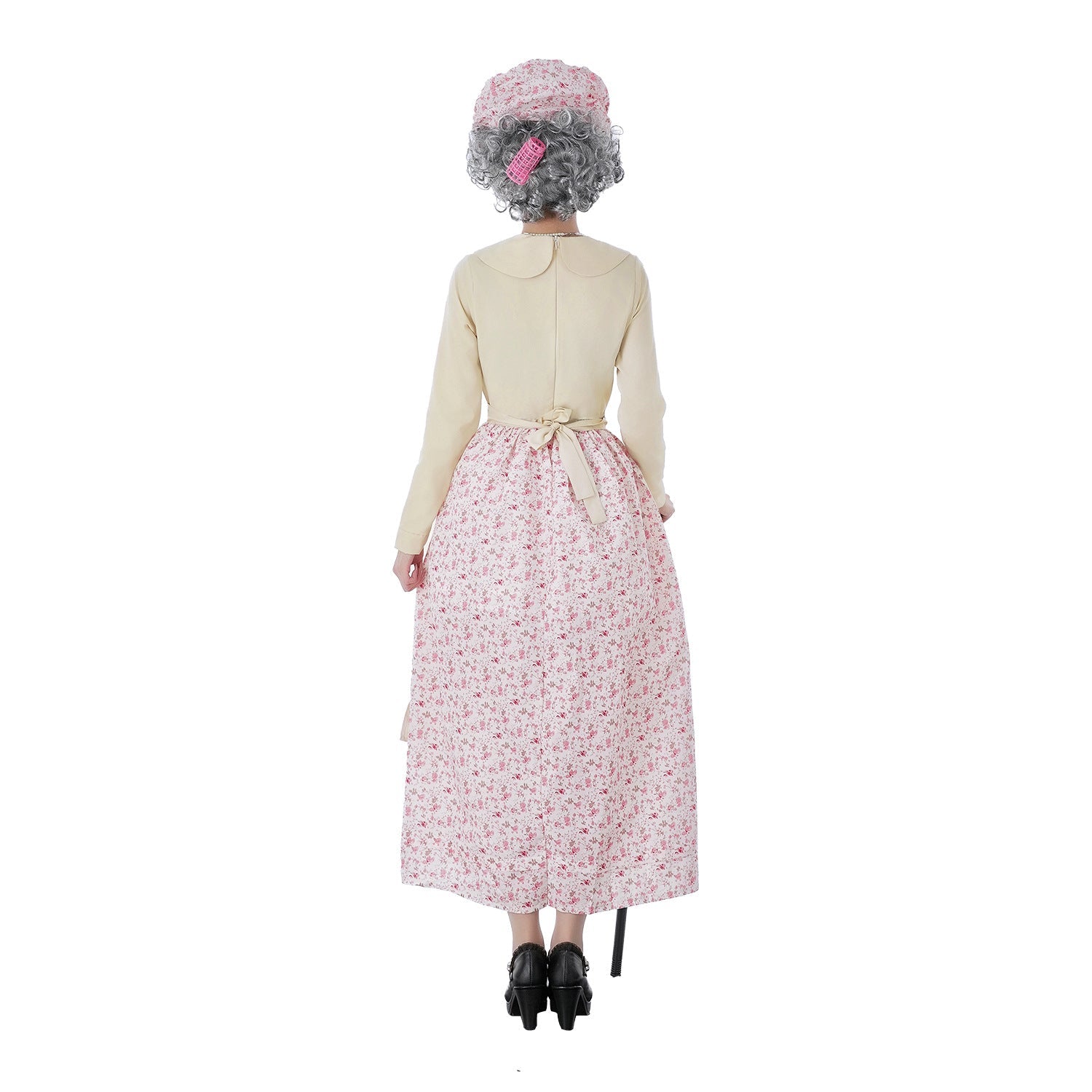 Ladies Vintage Older Costume with Floral Pattern and Ruffle Details Chichicherry