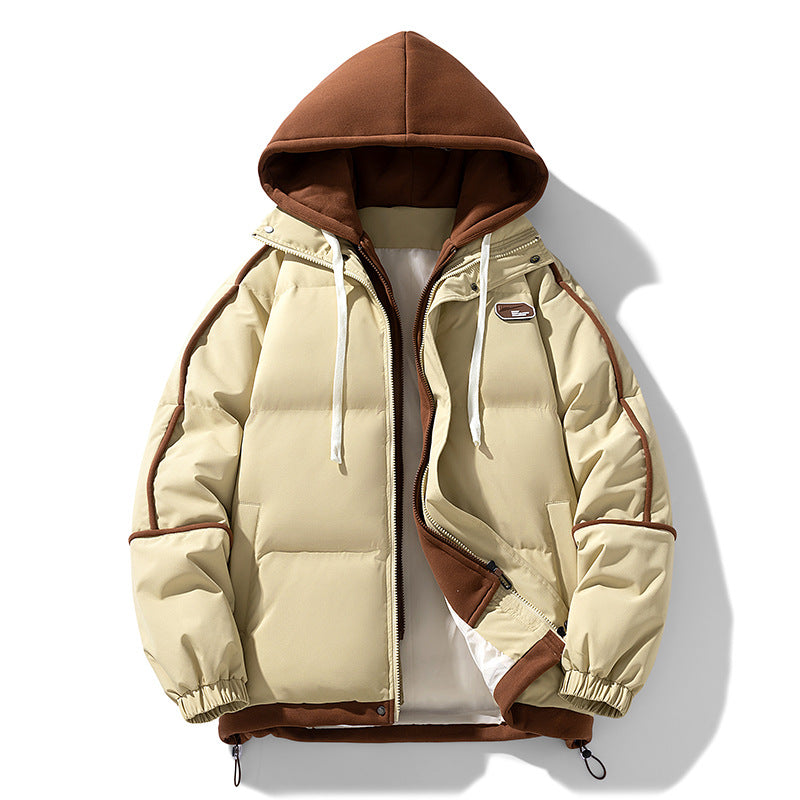 Women's short quilted jacket with contrasting fleece hood and drawstring Chichicherry