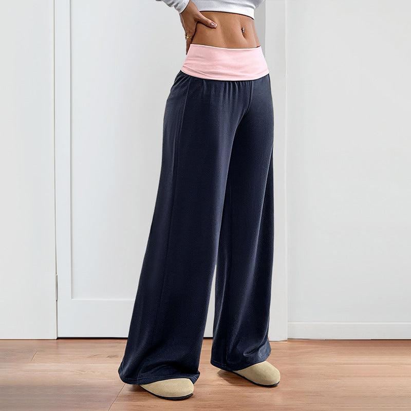 Women's Wide Palazzo Yoga Pants with Foldable Comfort Waistband Chichicherry