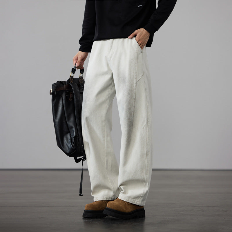 Men's Wide Cut Cotton Canvas Pants in Relaxed Fit Chichicherry